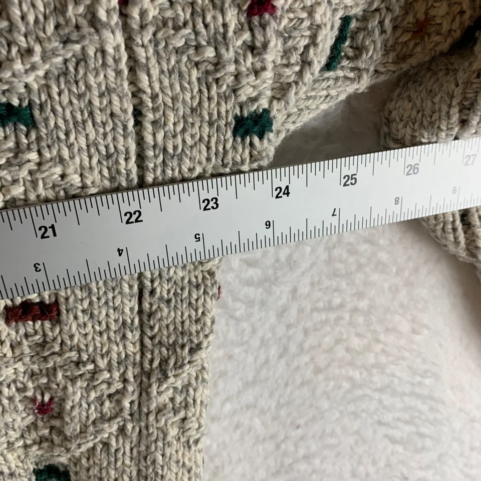 VTG Calvin Klein Men's Gray Multicolor Crewneck Knit Grandpa Sweater Pullover M - Image 3 of 4