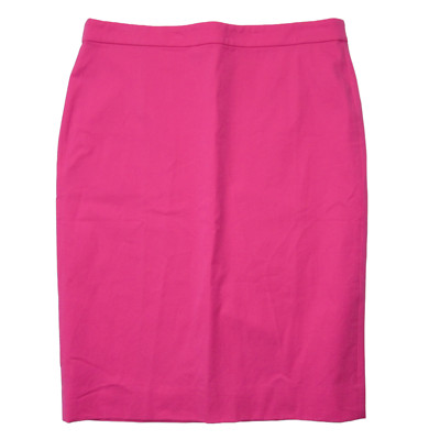 NWT J.Crew Petite No. 2 Pencil in Bright Begonia Pink Bi-stretch Cotton Skirt 2P