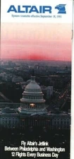 Altair Airlines timetable 1981/09/18