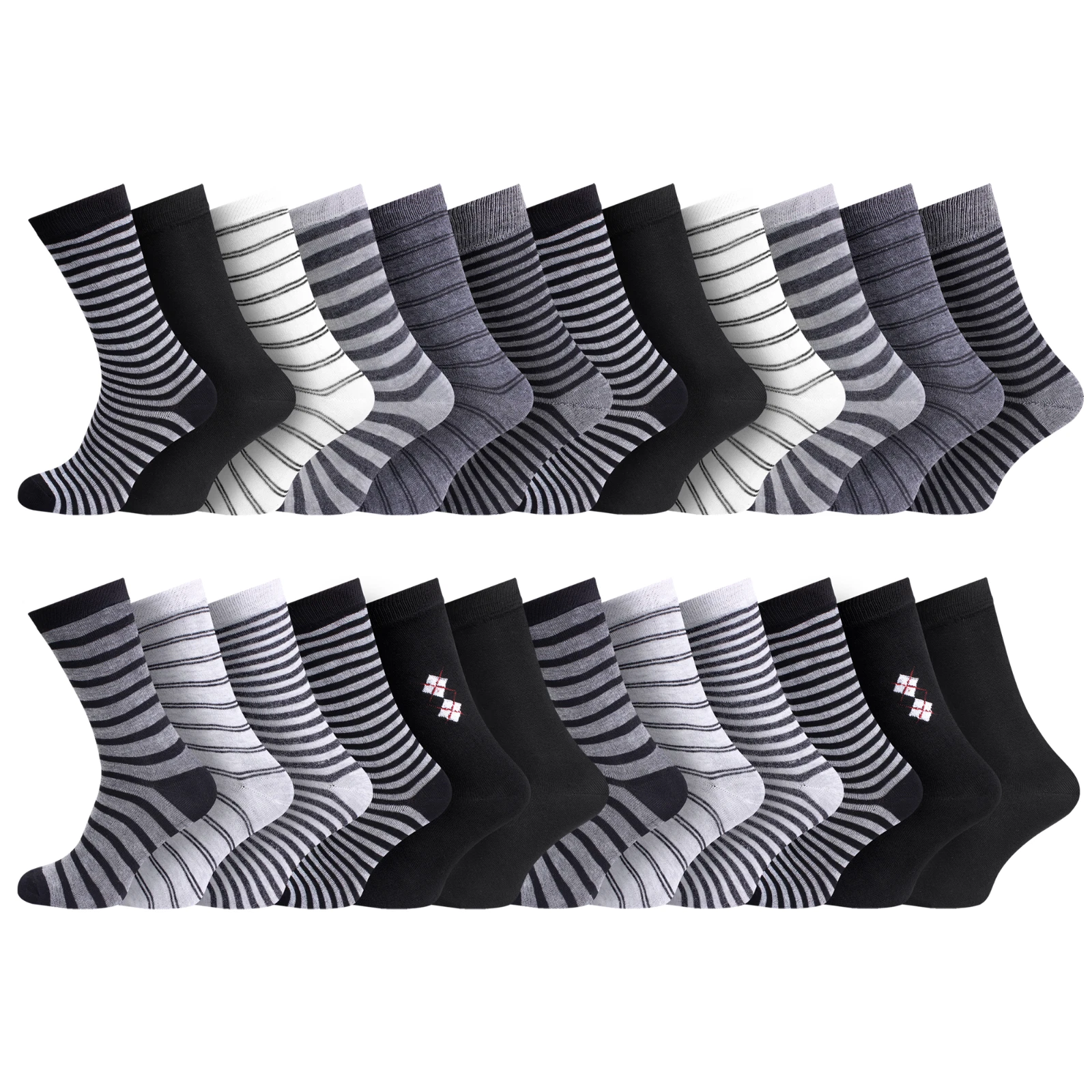 36 psirs mens striped socks cotton blend summer fresh size 6-11
