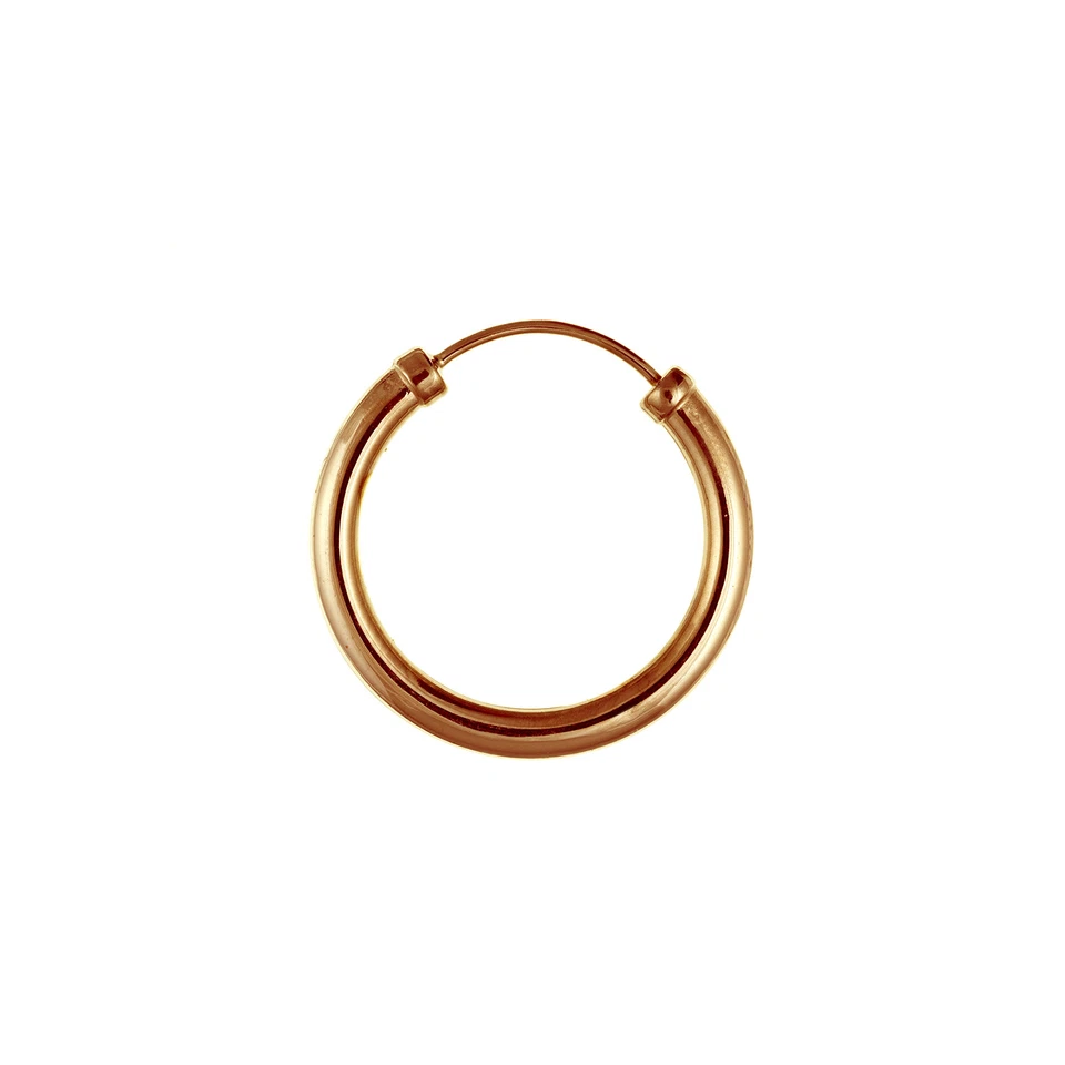 9ct Rose Gold Hoop Earrings Men's Women's 18 x 2.5mm Quality UK 375 Stamped NEW - Image 2 of 3