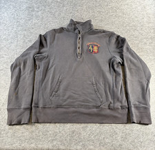 vtg Abercrombie Fitch Sweater Mens XL Gray Sweatshirt y2k Grunge Zip Mock