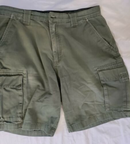 Men's Used Boy Scouts Cargo Shorts Official Uniform Green Size 36 Thrifty Clean - Picture 1 of 8