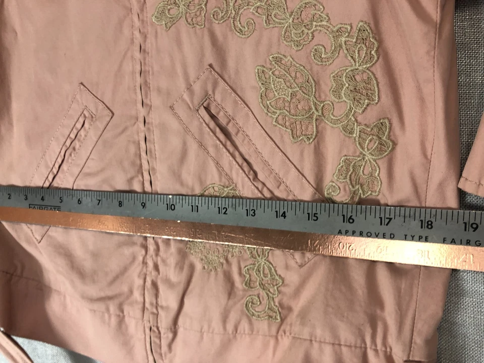 Chaqueta roja Valentino para mujer talla 42 rosa algodón paquetes de cremallera corta mangas 3/4 Foto 4 de 4