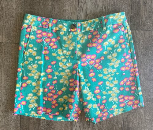 Boden Green Floral Bistro Chino Shorts Size 6L Colorful Pockets - Picture 3 of 9