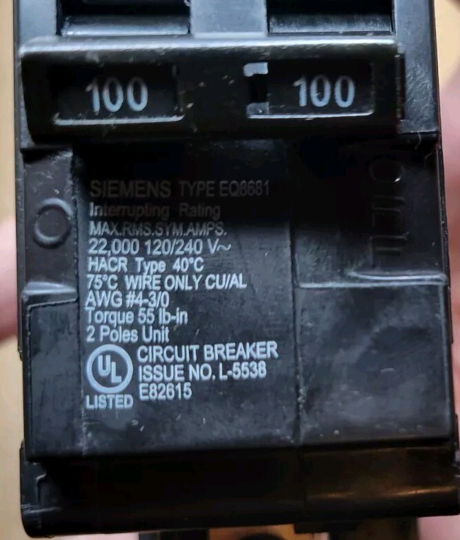 Siemens MBK100A 100A Main Breaker Conversion Kit Black Type EQ8681 - NEW!