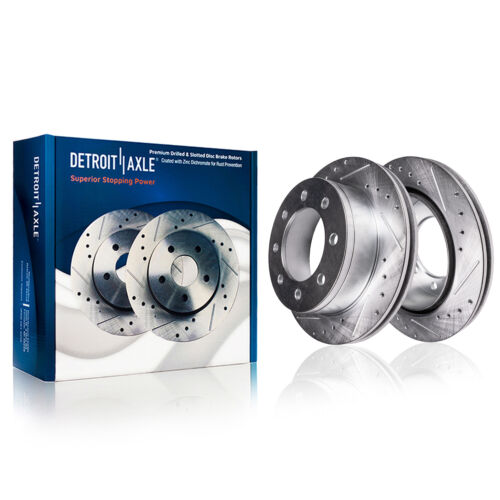 Front & Rear Drilled Disc Rotors + Brake Pads for Silverado Sierra 2500 3500 HD - Picture 3 of 7