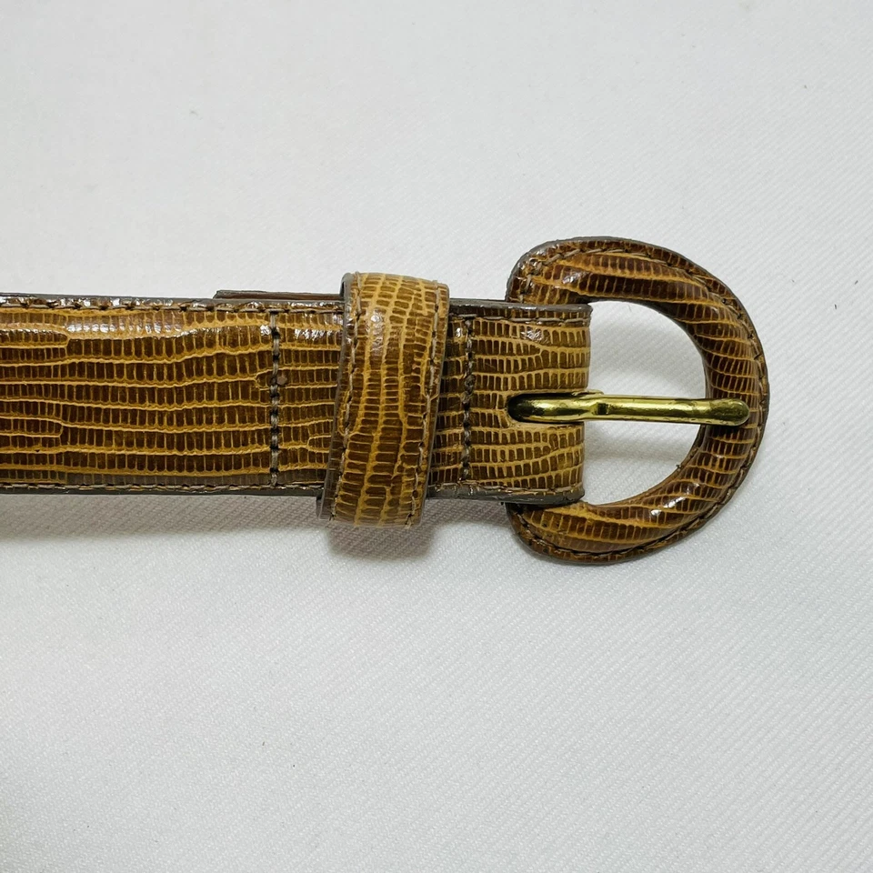 Cinturón de Cuero Ck Calvin Klein Lagarto Mujer Talla M Hipster Retro Texturizado Gótico Foto 3 de 4