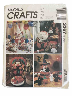 3367 McCalls Crafts Holiday Table Pack Christmas Halloween Thanksgiving Birthday