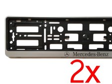 2x Silver Mercedes European Euro License Number Plate Holder Frame German Car 2x Silver Mercedes European Euro License Number Plate Holder Frame German Car
