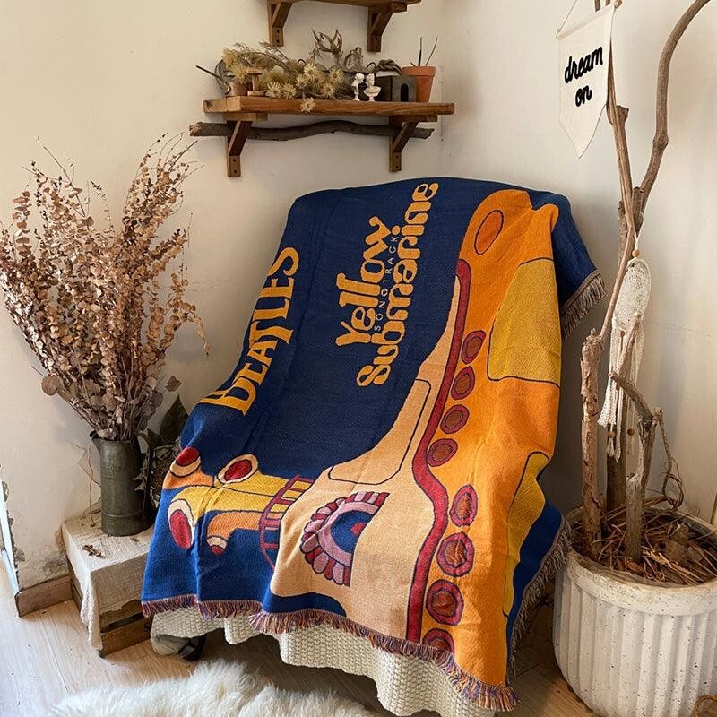 The Beatles Yellow Submarine Woven Casual Tapestry Throw