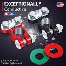 2 Car Battery Terminal Connector Top Post Positive Negative Heavy Duty Universal 2 Car Battery Terminal Connector Top Post Positive Negative Heavy Duty Universal