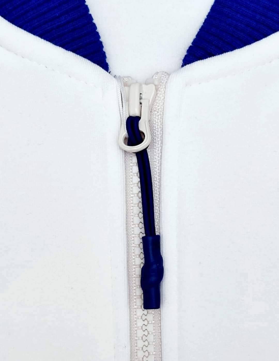 Lacoste Varsity Bomber Jacket Wool Soft Shell White & Blue BNWT XL RRP €225 image 9