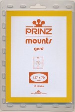 Prinz Scott Stamp Mount 127/70 mm - BLACK - Pack of 10  (111x70  70mm)  PRECUT