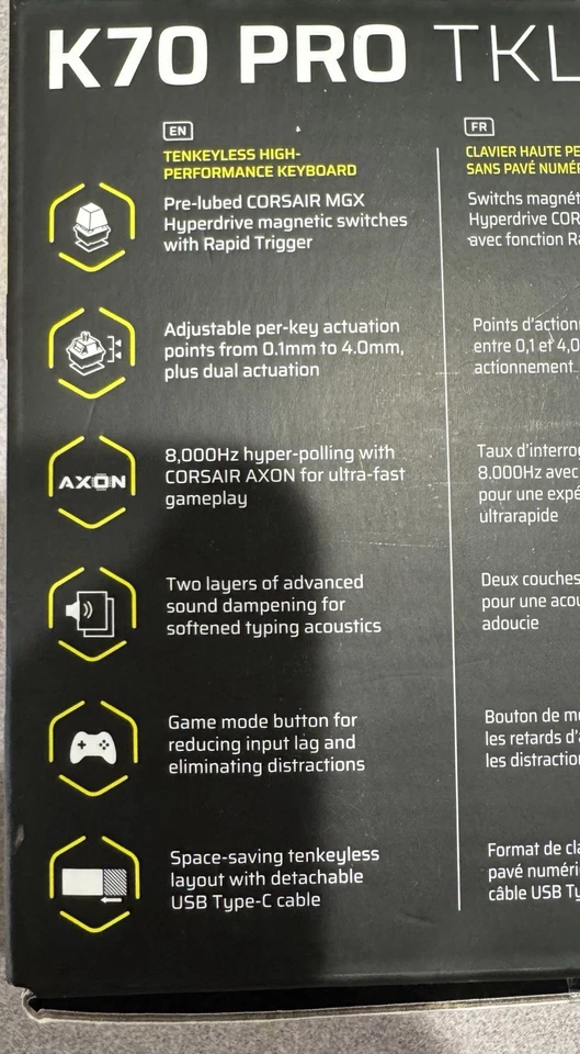 Corsair K70 Pro TKL White Rapid Trigger Switches Model CH-911961 G-NA - Image 3 of 4