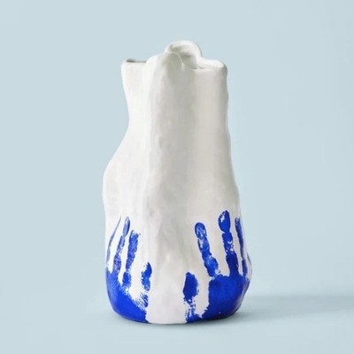 Vivee Yves Klein Georgia White and Blue Porcelain Vase