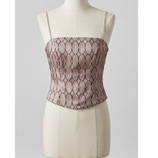 Vintage Y2K Mesh Corset Top Rhinestone Straps Size 6 Whimsigoth Princess
