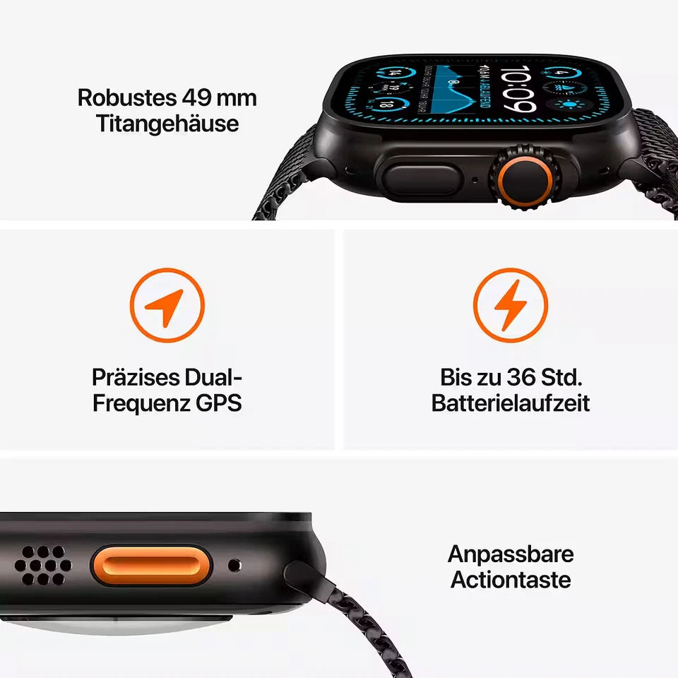 Apple Watch Ultra 2 LTE 49 mm Armband M Black Dunkelgrün Neu - Bild 3 von 4