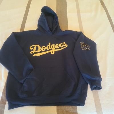 Los Angeles Dodgers Navy Blue Gold Script Championship Sweatshirt Hoodie Unisex