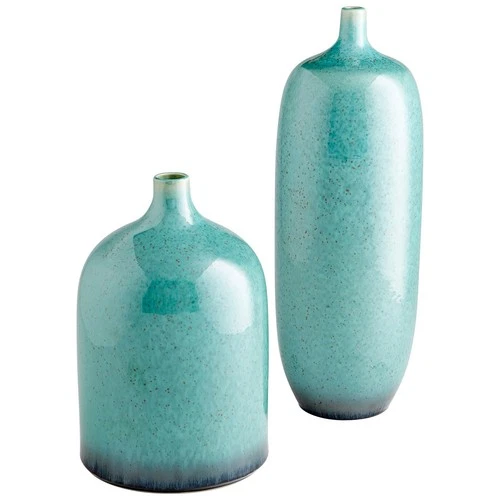 Turquoise Glazed Ceramic Vase-Traditional Elegance - Picture 1 of 6