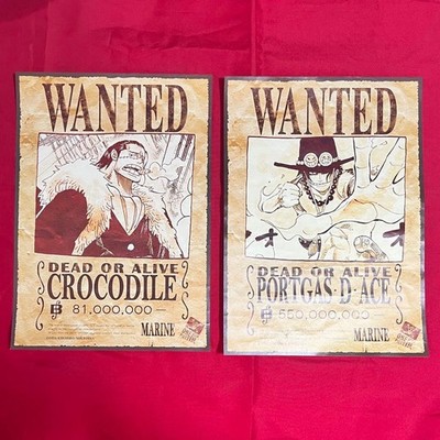 One Piece Crocodile Ace Wanted Poster Set OP Exhibition 2012 Prints