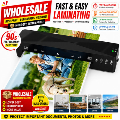 Wholesale 3/5/10 Set A4 Laminating Machine Hot&Cold Quick Warm-up NO Pouches