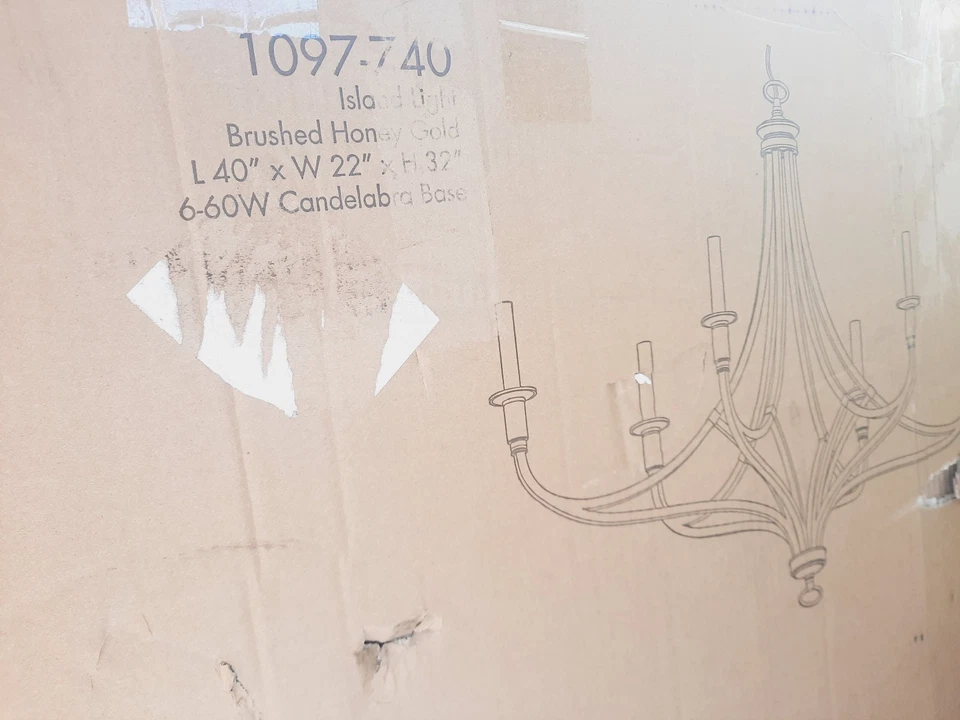 Minka Lavery Covent Park 6-Light Brushed Honey Gold Chandelier 1097-740 *READ* - Image 2 of 4