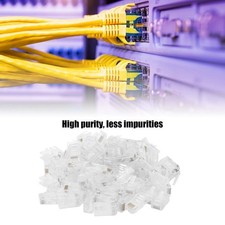 100Pcs Network Crystal Heads Gold Plated Strong Toughness Cable Connectors Plug