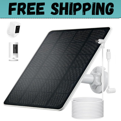 Ring Camera Solar Panel Charger for Stick Up and Spotlight Cams, Weatherproof