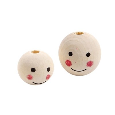 DIY Decor Craft Wooden Beads for Crafting Wooden Faced Beads Smiles Wooden Beads