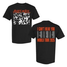 Pierce The Veil I Can't Hear You World Tour 2025 Black Mosh Pit Merch T-shirt