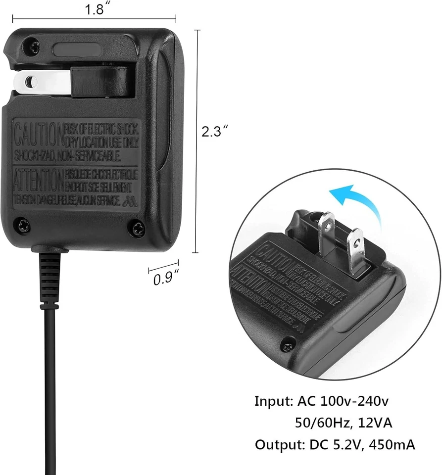 Carregador GBA Gameboy Advance SP adaptador CA console Nintendo DS cabo de alimentação USB - Imagem 4 de 4
