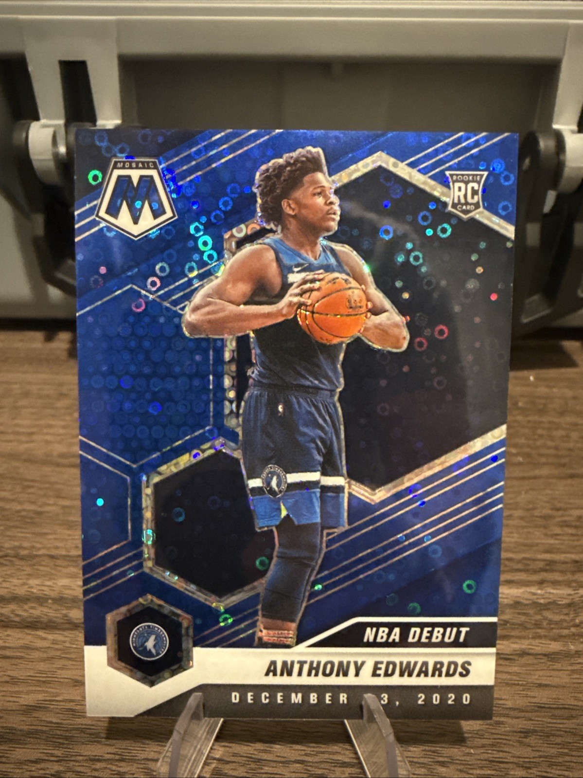 2020-21 Panini Mosaic Fastbreak Anthony Edwards Blue Disco /85 Rookie #261