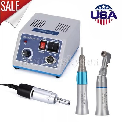 Dental Marathon Electric Micromotor / Contra Angle Straight Handpiece NEW