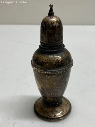 Reed & Barton Single Weighted Sterling Silver and Glass Shaker 115 Grams