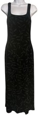 Cache Beaded Evening Dress Sz M Black Sleeveless Long Elegant French Design