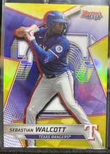 2025 Bowman's Best #TP-25 Sebastian Walcott Yellow Refractor /75