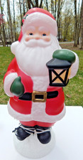 Holiday Time Blow Mold Santa w/Lantern LED Light w/Cord So Cute 24 In Tall