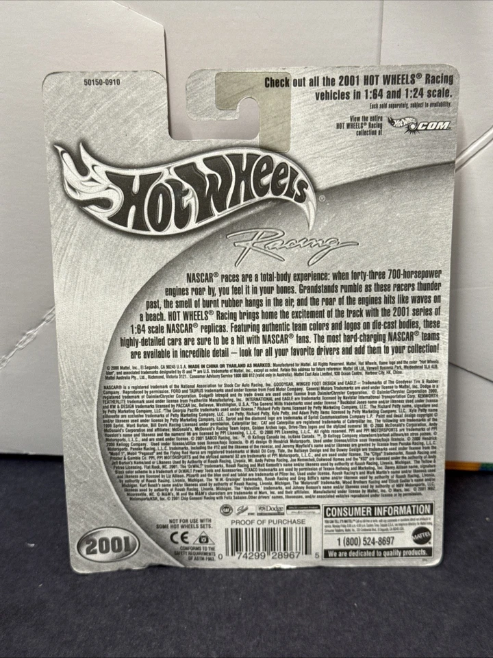 Terry Labonte #5 Kelloggs 2001 1:64 NASCAR Hot Wheels carreras diecast con pitboard Foto 3 de 4