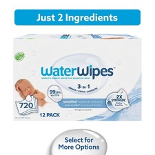 WaterWipes Sensitive Baby Wipes 99.9 Water Unscented Hypoallergenic 720