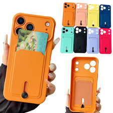 For iPhone 17 Pro Max 16 15 14 13 12 11 Shockproof TPU Card Holder Wallet Case