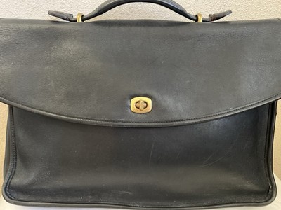 Vintage Coach Lexington 5265 Leather Turnlock Messenger Briefcase