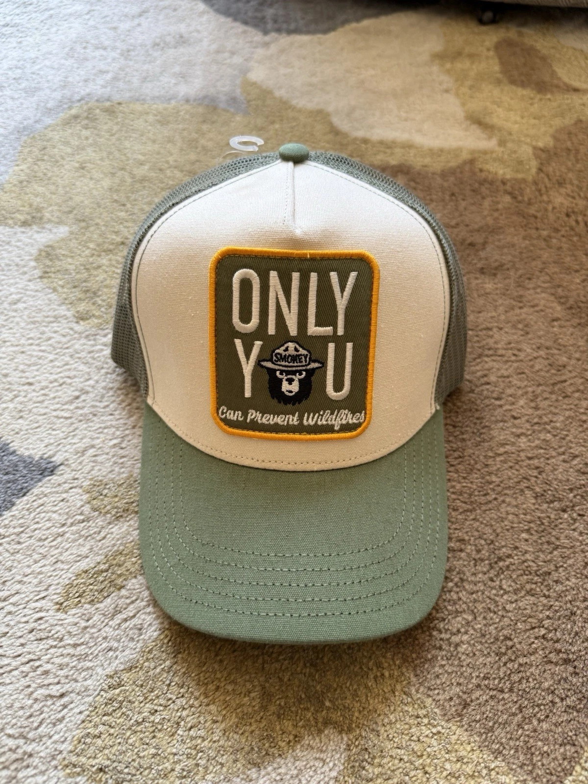 Smokey Bear Hat Only You Can Prevent Forest Fires Patch Trucker Mesh Snap Back
