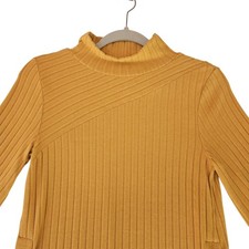 Anthropologie Saturday Sunday Sweater Womens XS Ribbed Mock Neck Button Detail