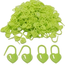 100 Pcs Plastic Knitting Stitch Markers, Heart Shaped Locking Crochet Stitch 