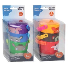JohnToy Stacking Bin with Animals Pack of 3 7 cm