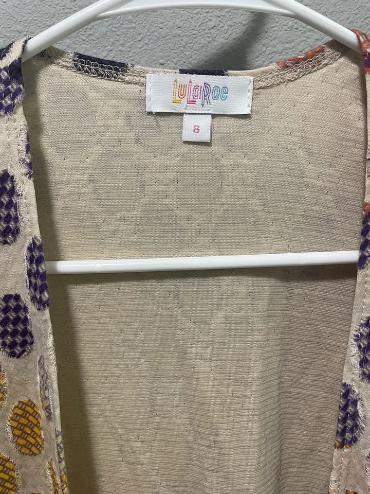 Cárdigan largo manga 3/4 Lularoe niñas talla 8 Foto 3 de 4