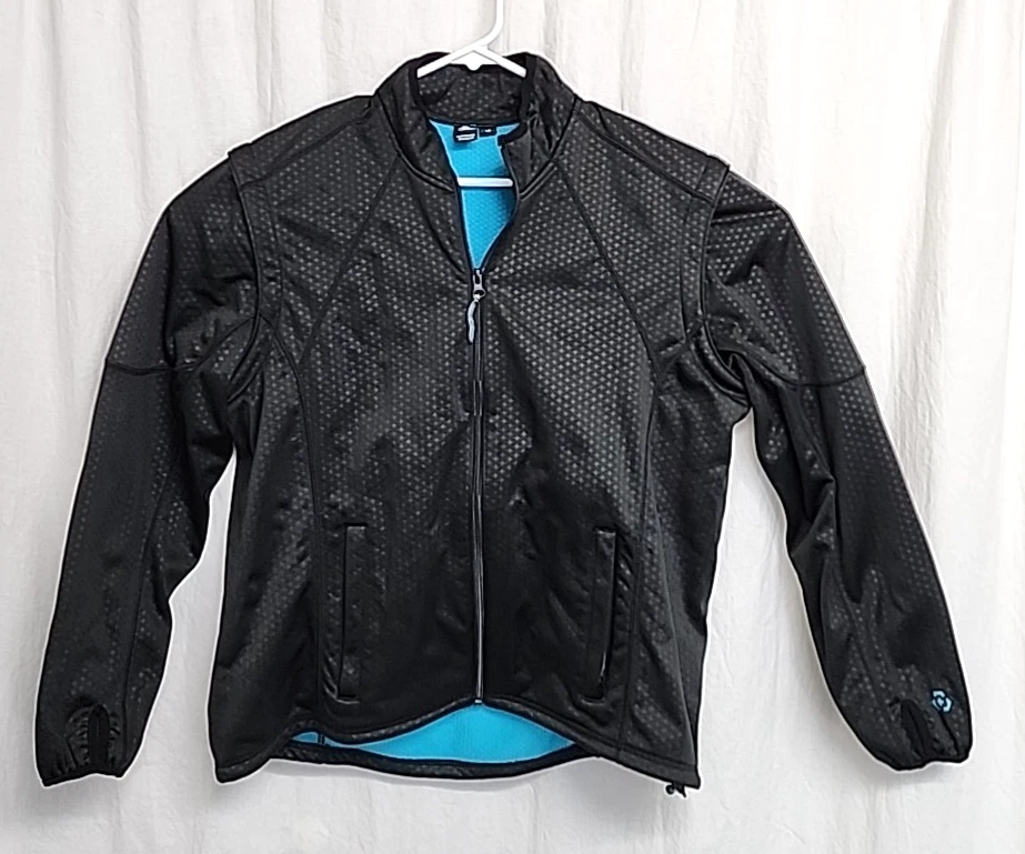 Axial Block Full Zip Black Jacket Cycling Men's Size Large -Removable Sleeves.