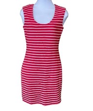 Guess Los Angeles Estera Sleeveless Striped Scalloped Trim Lined Dress Sz 4
