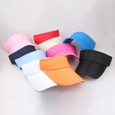 Visor Sun Plain Hat Sports Cap Colors Golf Tennis Beach Adjustable Summer  